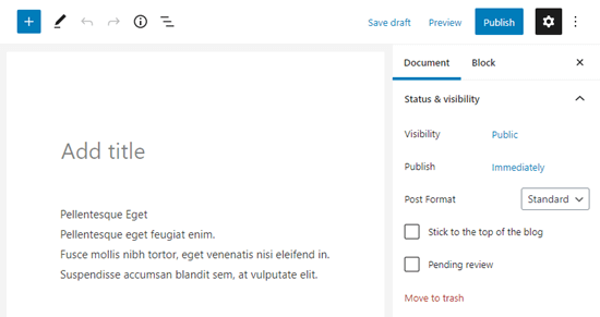 Plain text pasted into the block editor using the Ctrl+Shift+V command Plain text pasted into the block editor using the Ctrl+Shift+V command