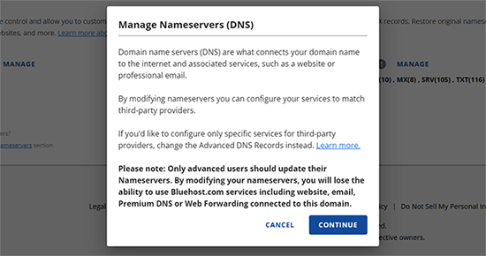 revision-manager-tmc-email-min Changing nameserver warning