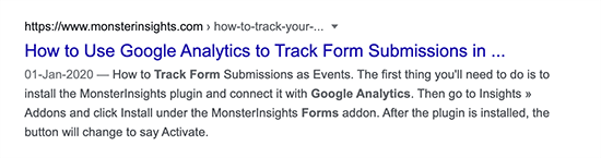 Custom excerpt in Google search result Custom excerpt in Google search result