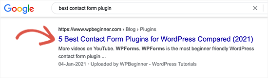 Title in search results Title in search results