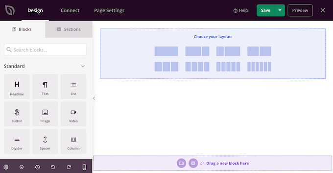 The SeedProd page builder and editor The SeedProd page builder and editor